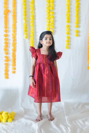Klingaru Frock - Crimson Red