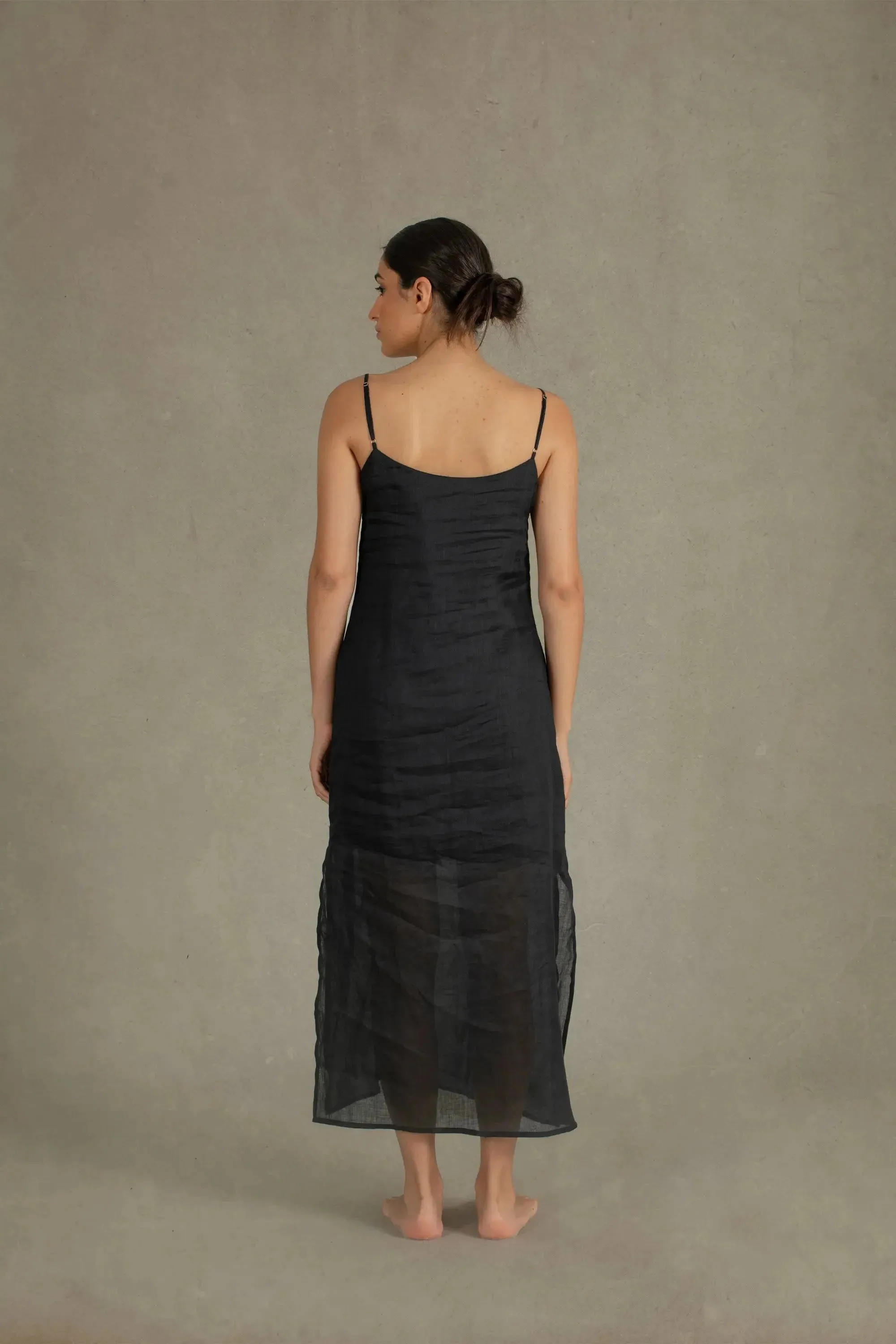 Léa Slip Dress White & Black