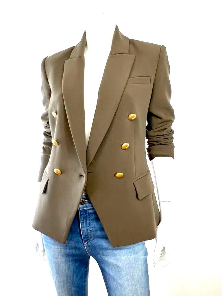 L'AGENCE KENZIE GOLD BUTTON BLAZER
