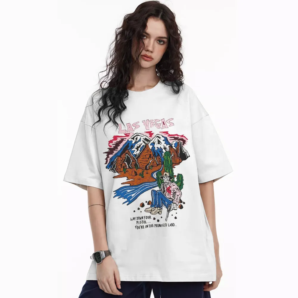 Las Vegas Shooter Skull Round Neck T-shirt