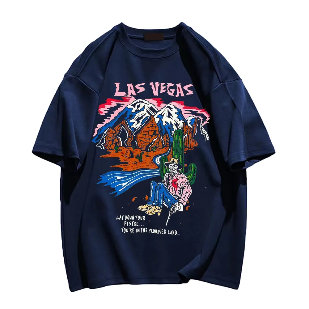 Las Vegas Shooter Skull Round Neck T-shirt