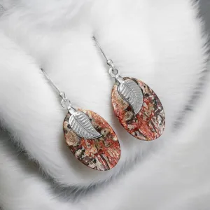 Leopardskin Jasper Solid 925 Sterling Silver Earrings