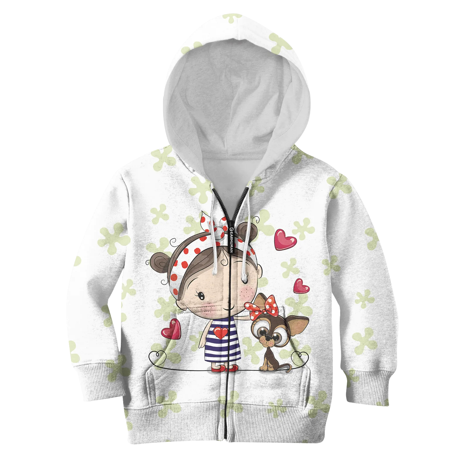 Little Girl And Her Friend Dog Custom Cosplay Kid Hoodie
