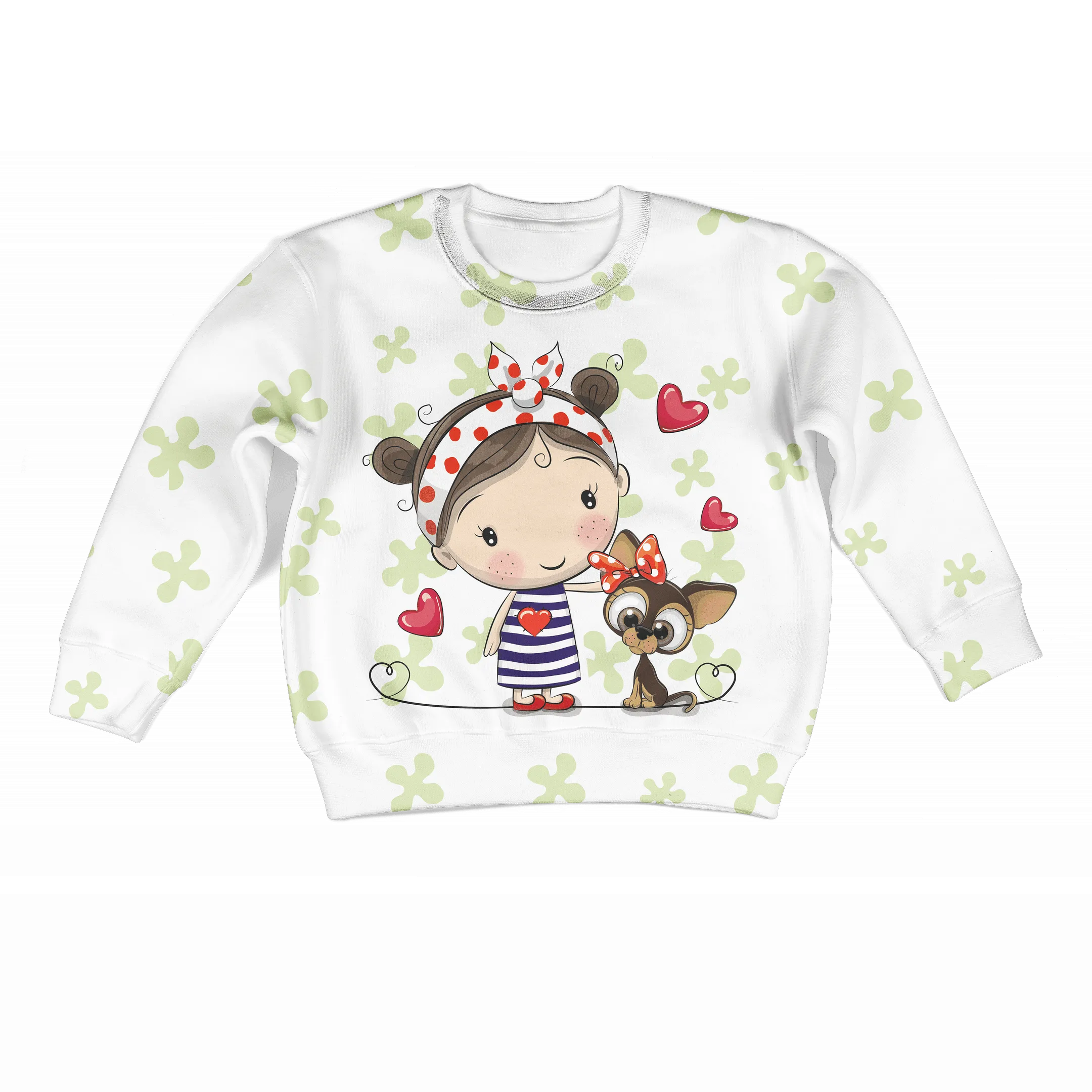 Little Girl And Her Friend Dog Custom Cosplay Kid Hoodie