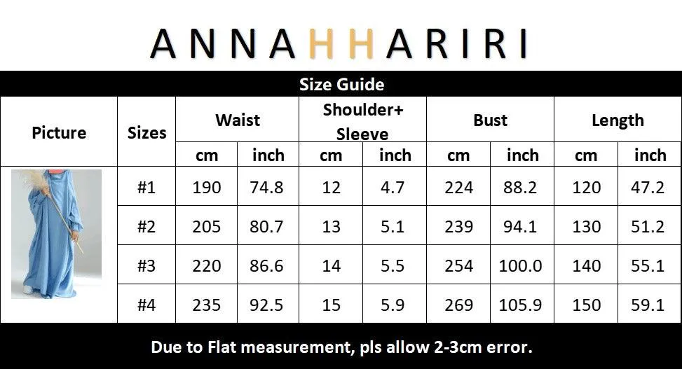 Little Gretaah prayer gown for kids in khimar style with ribbed sleeve cuff inSky Blue