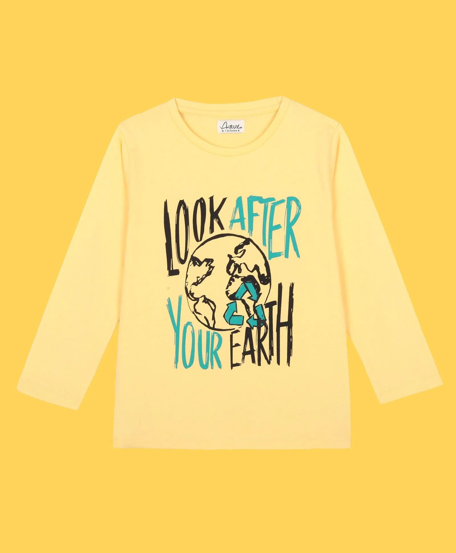 LOOK AFTER EARTH YELLOW BOYS T-SHIRT - YELLOW