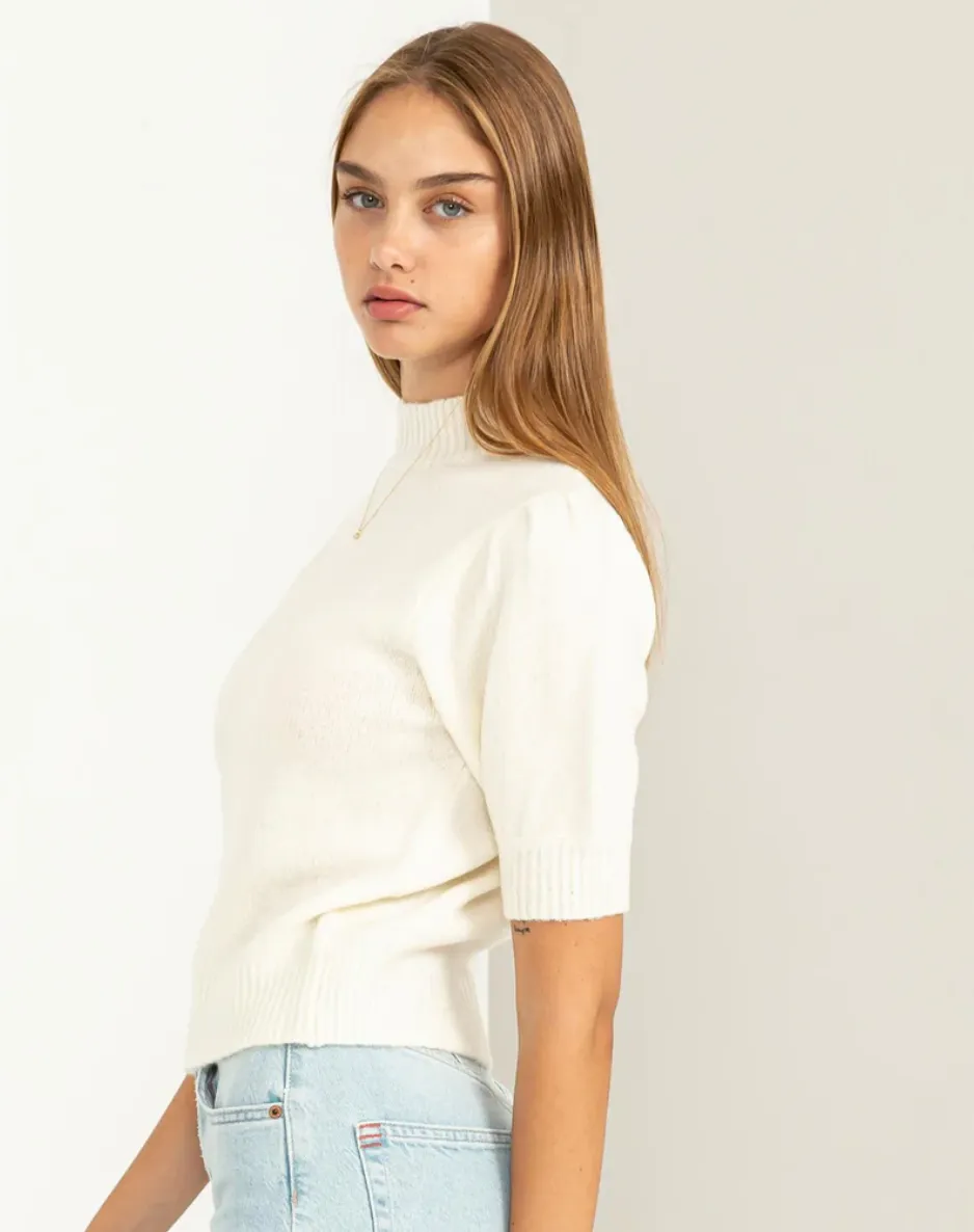 Lovely Embrace Puff Sleeve Sweater Top