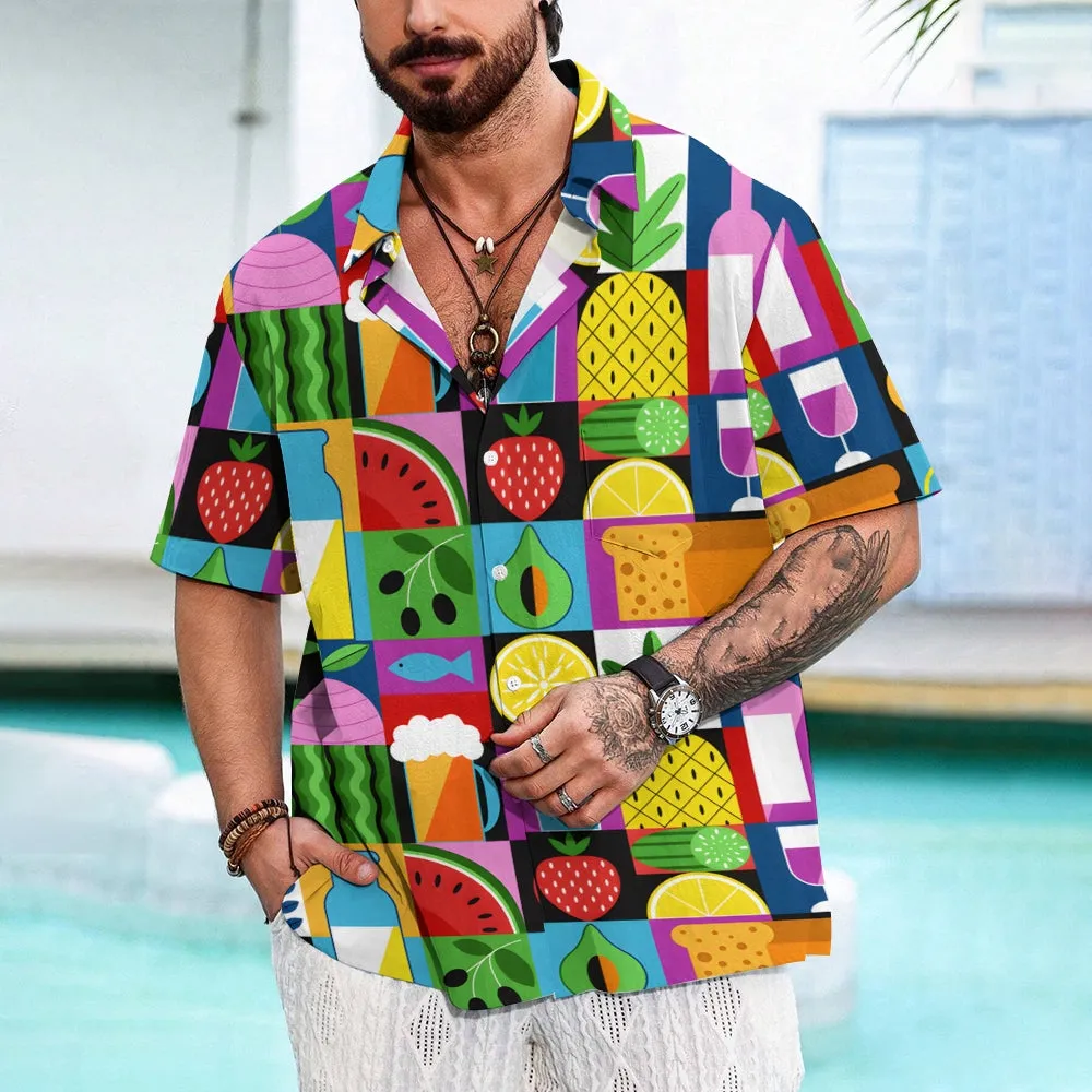Men 3D Printing Colorful Fruits Funny Shirts 2408010052