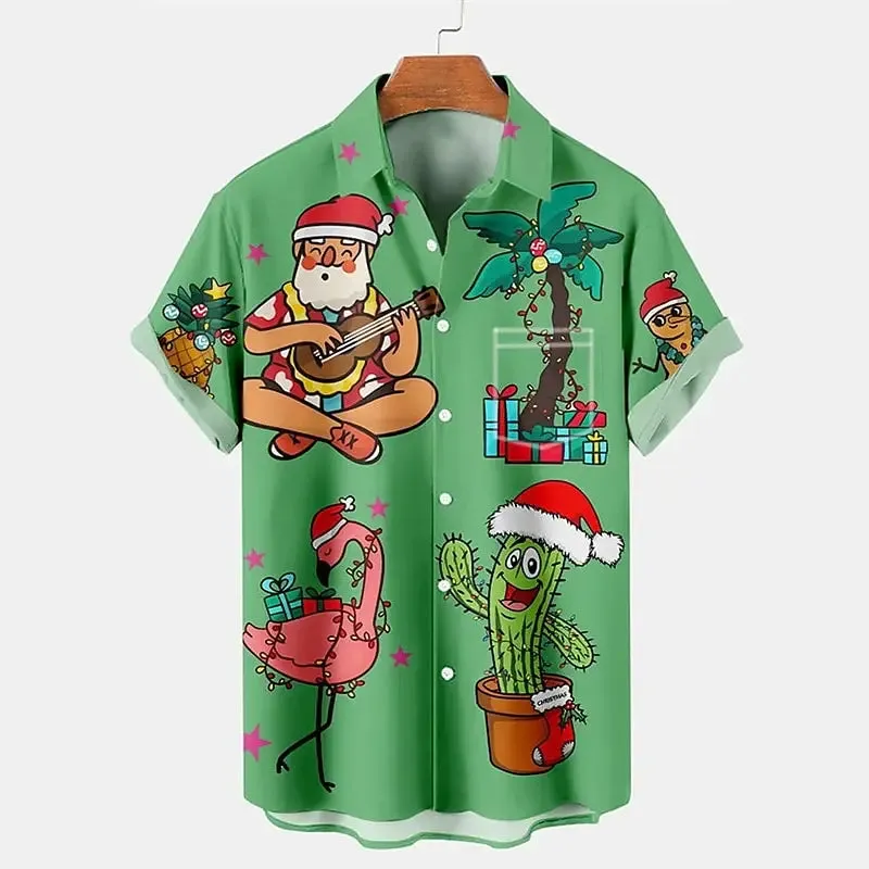 Men's Christmas Printed Short SleevesShirt