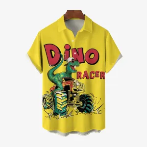 Men's Dinosaur Racing Truck Hawaiian Shirt 2412001786