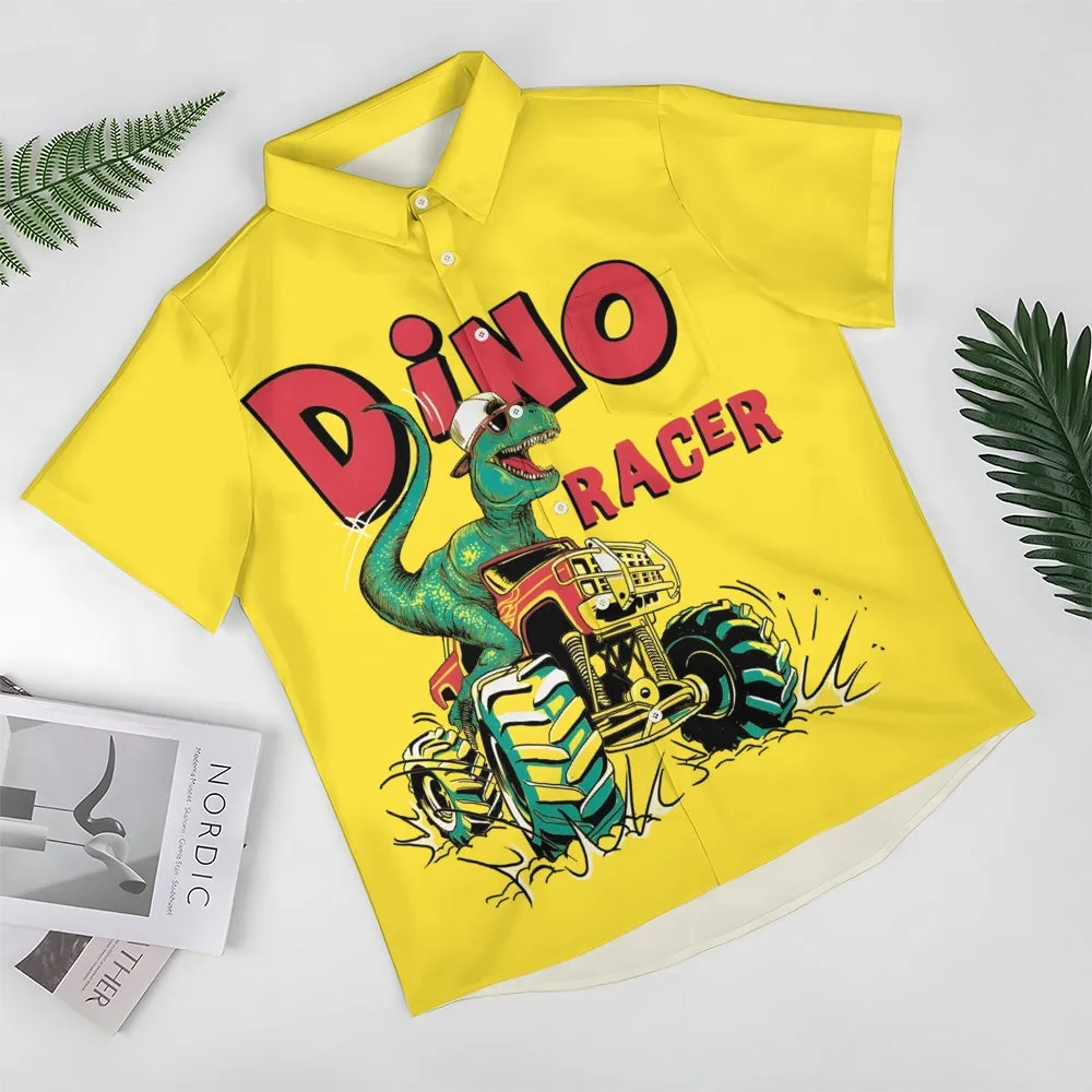 Men's Dinosaur Racing Truck Hawaiian Shirt 2412001786
