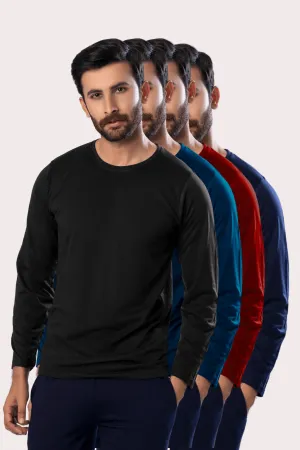 Men's Essential Round Neck Full Sleeves Assorted (Pack of 3)
