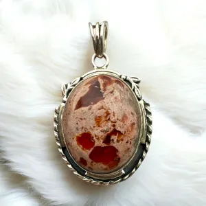 Mexican Fire Opal Solid 925 Sterling Silver Pendant
