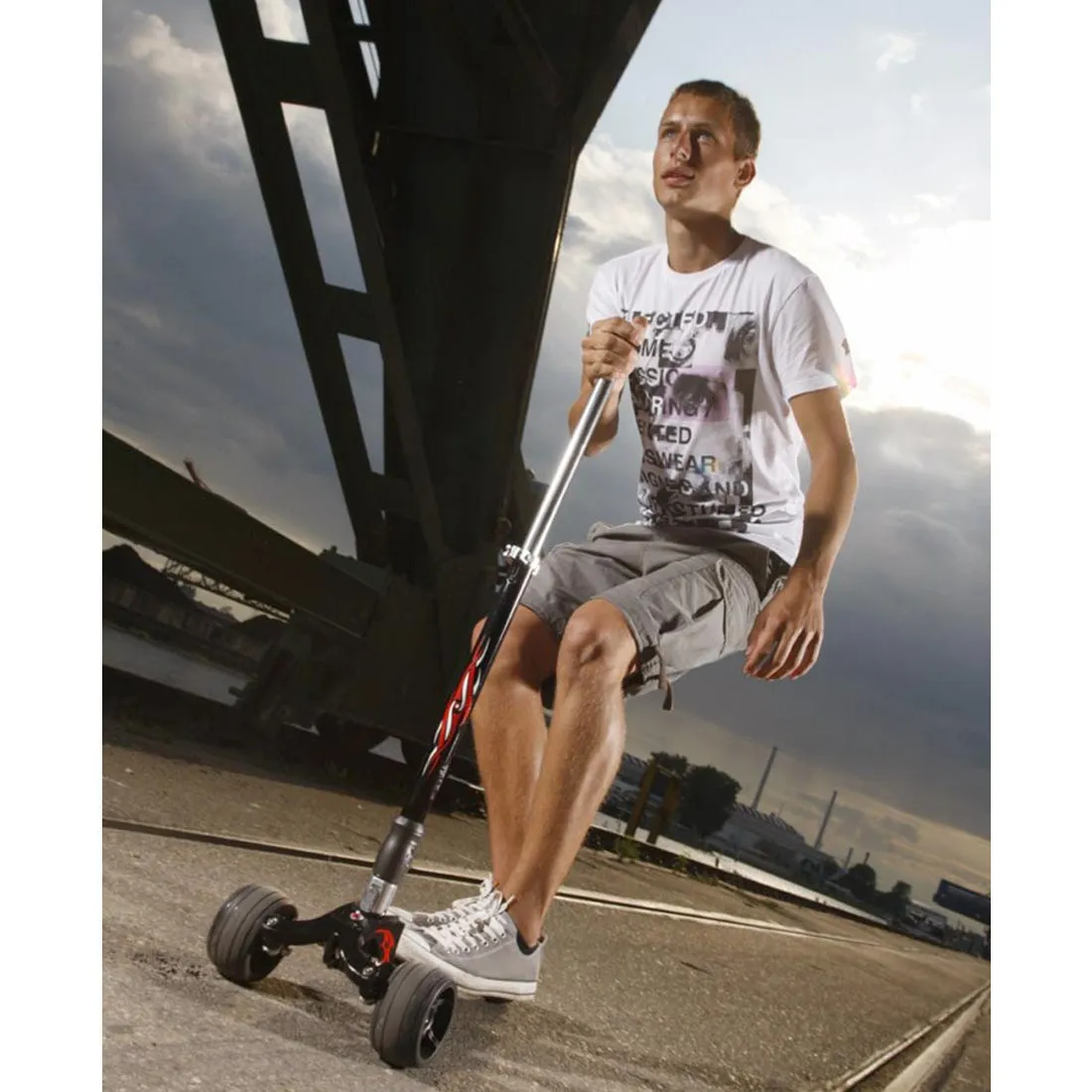 Micro Kickboard Monster 3-Wheel Adult Scooter - Volcano Grey