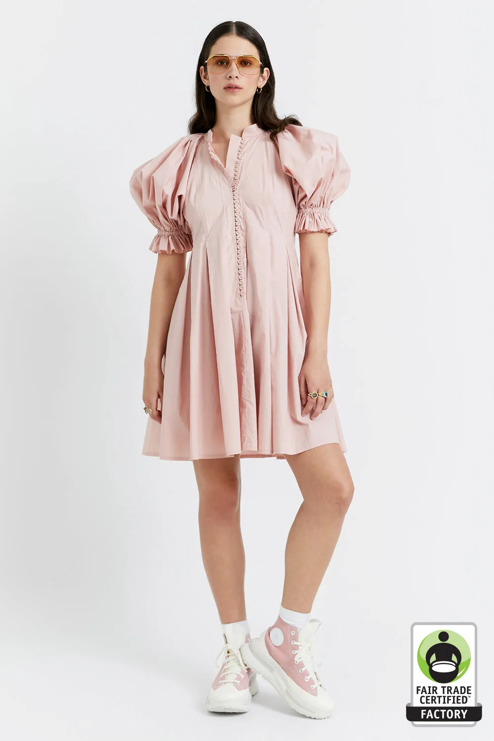 Mini Melody Organic Cotton Dress Dusty Pink