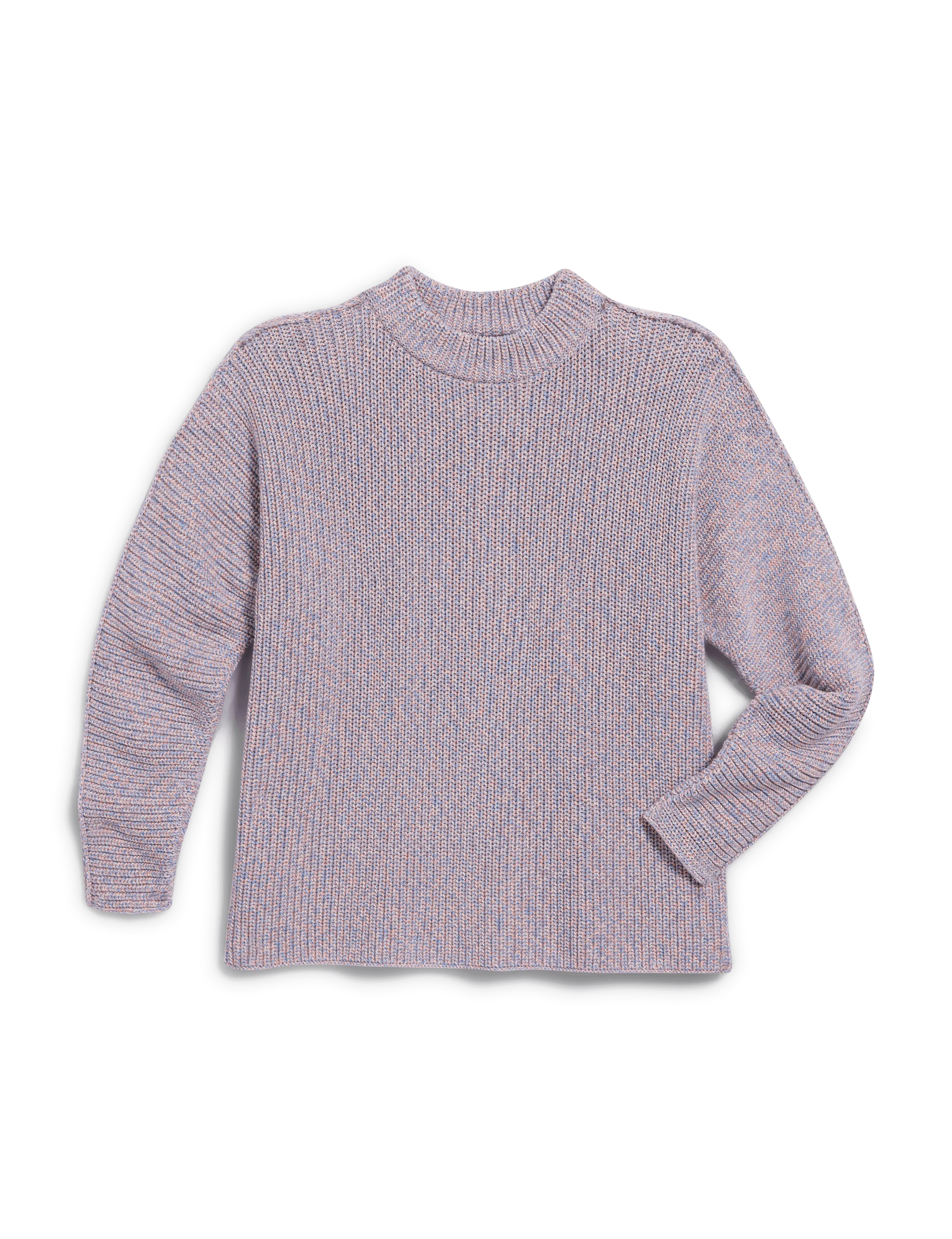 MONTECITO SWEATER Pink and Blue Marl, Pure Italian Cotton