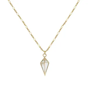 Moonstone Short Point Pendulum Plaque Necklace