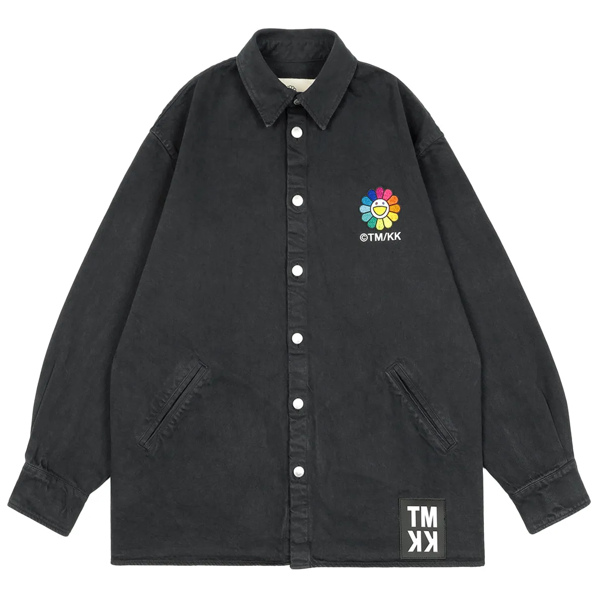 Murakami Flowers Embroidery Patch Cotton Shirts