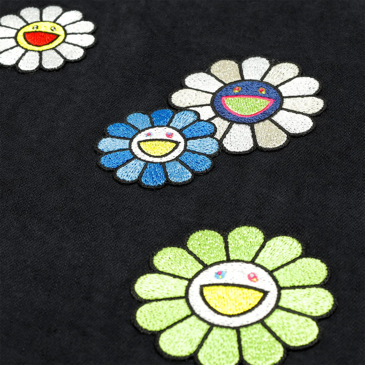 Murakami Flowers Embroidery Patch Cotton Shirts