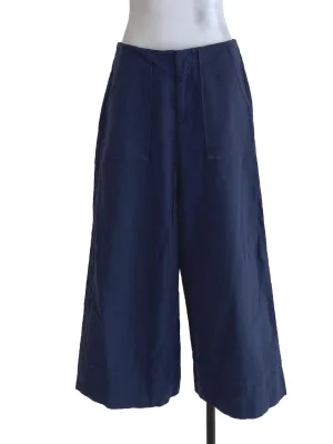Navy Blue Textured Pants