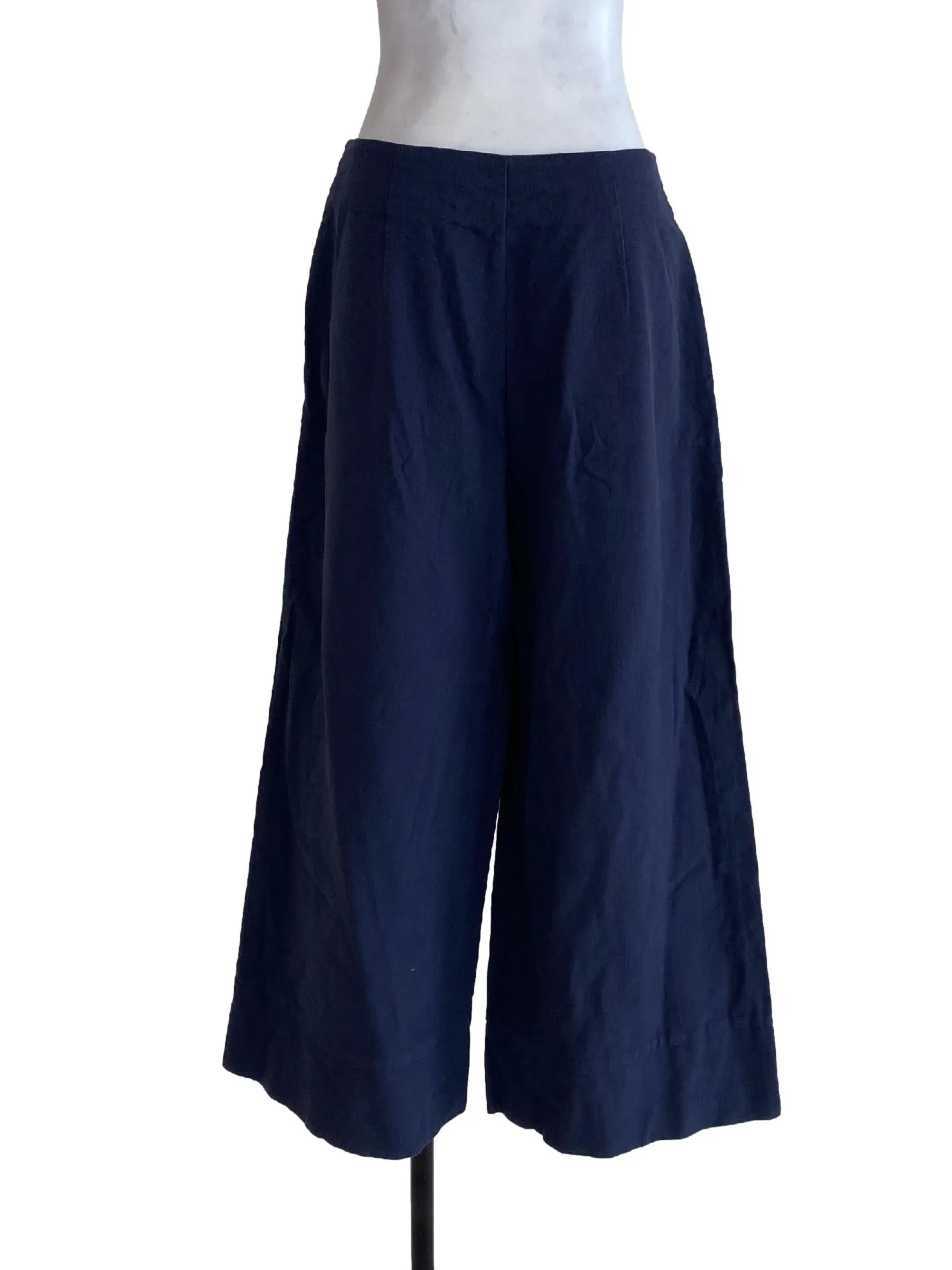 Navy Blue Textured Pants