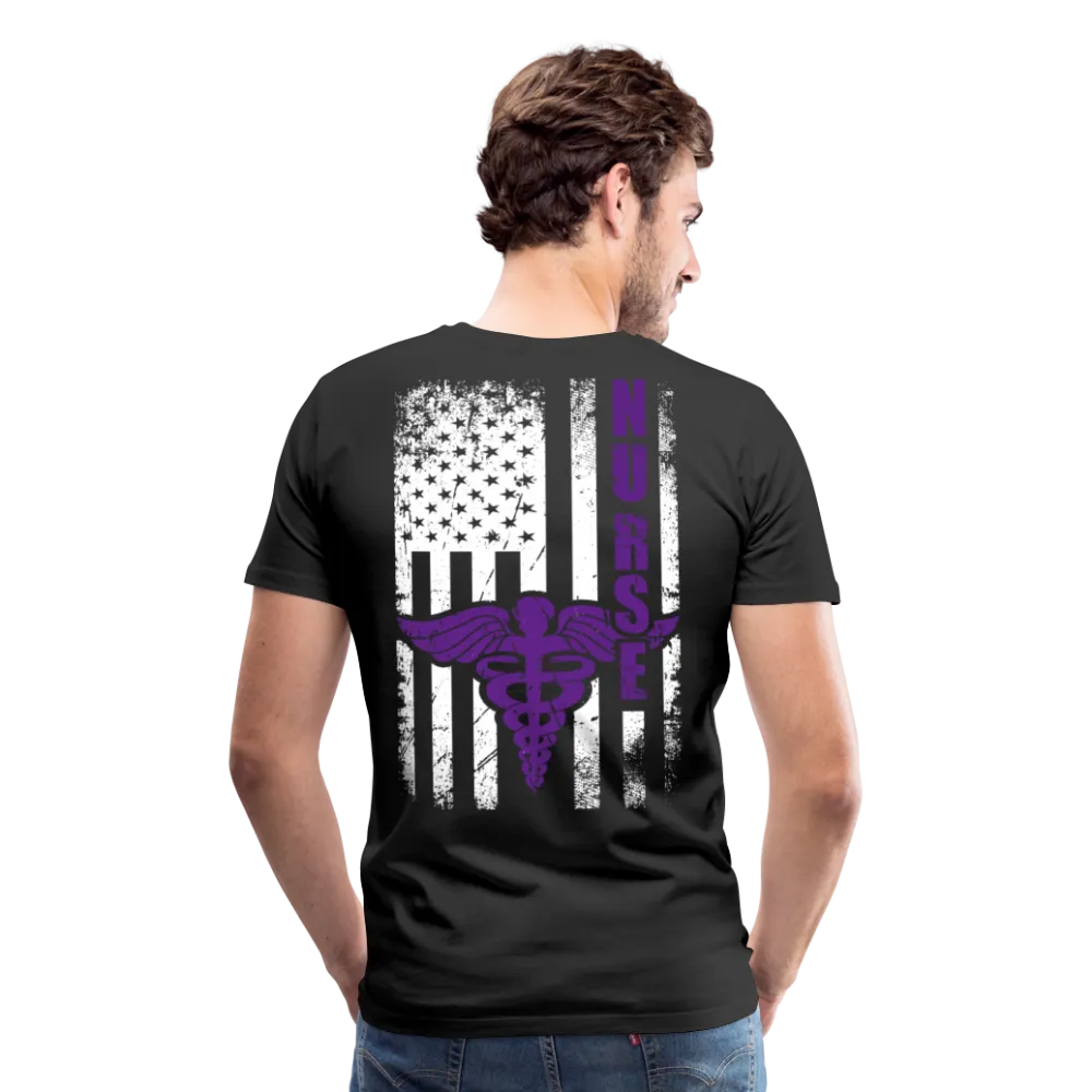 Nurse Flag Purple Men's Premium T-Shirt (CK1808) D