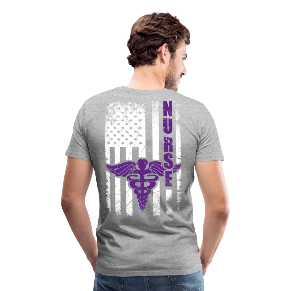 Nurse Flag Purple Men's Premium T-Shirt (CK1808) D