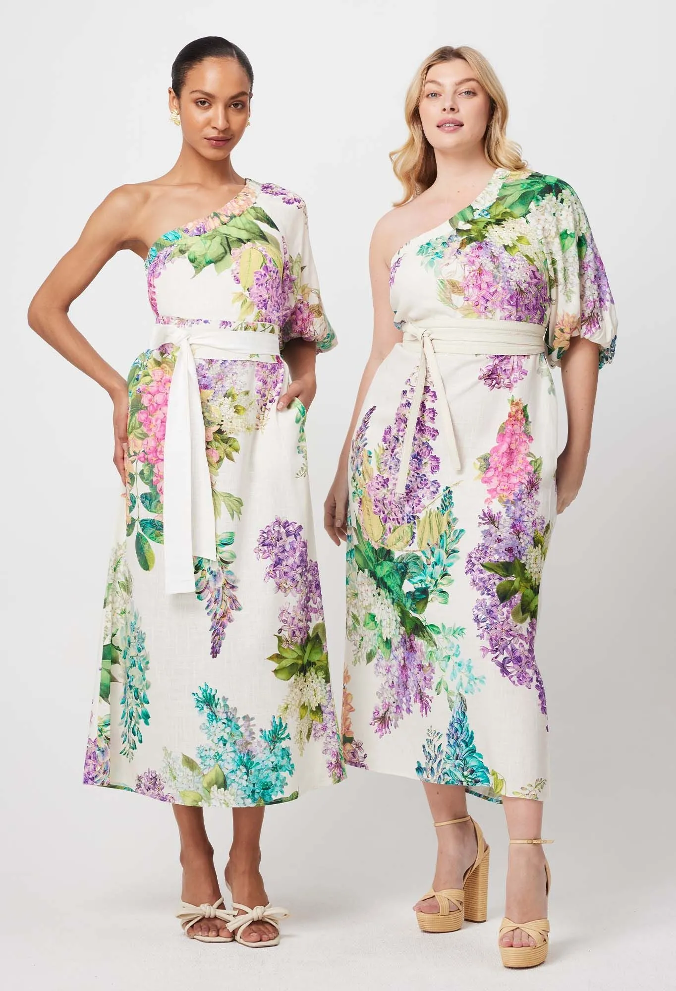 Once Was - Bahia Linen Viscose Dress - Wisteria Alba