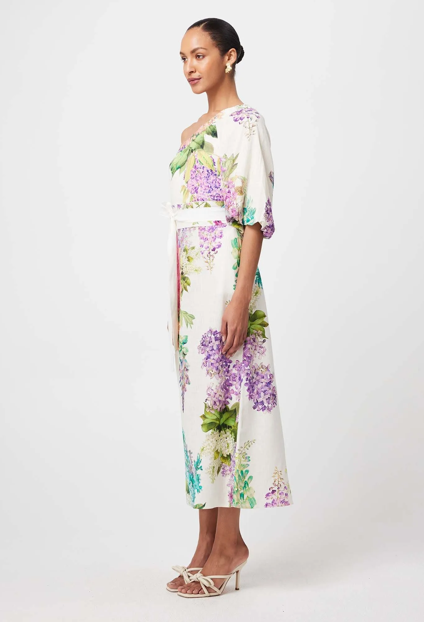 Once Was - Bahia Linen Viscose Dress - Wisteria Alba