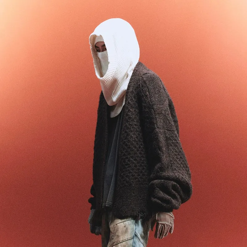 Oversized Textured Wool Cardigan