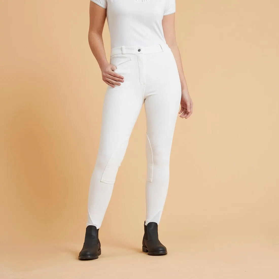 Pantalon de concours équitation Femme - 100 blanc