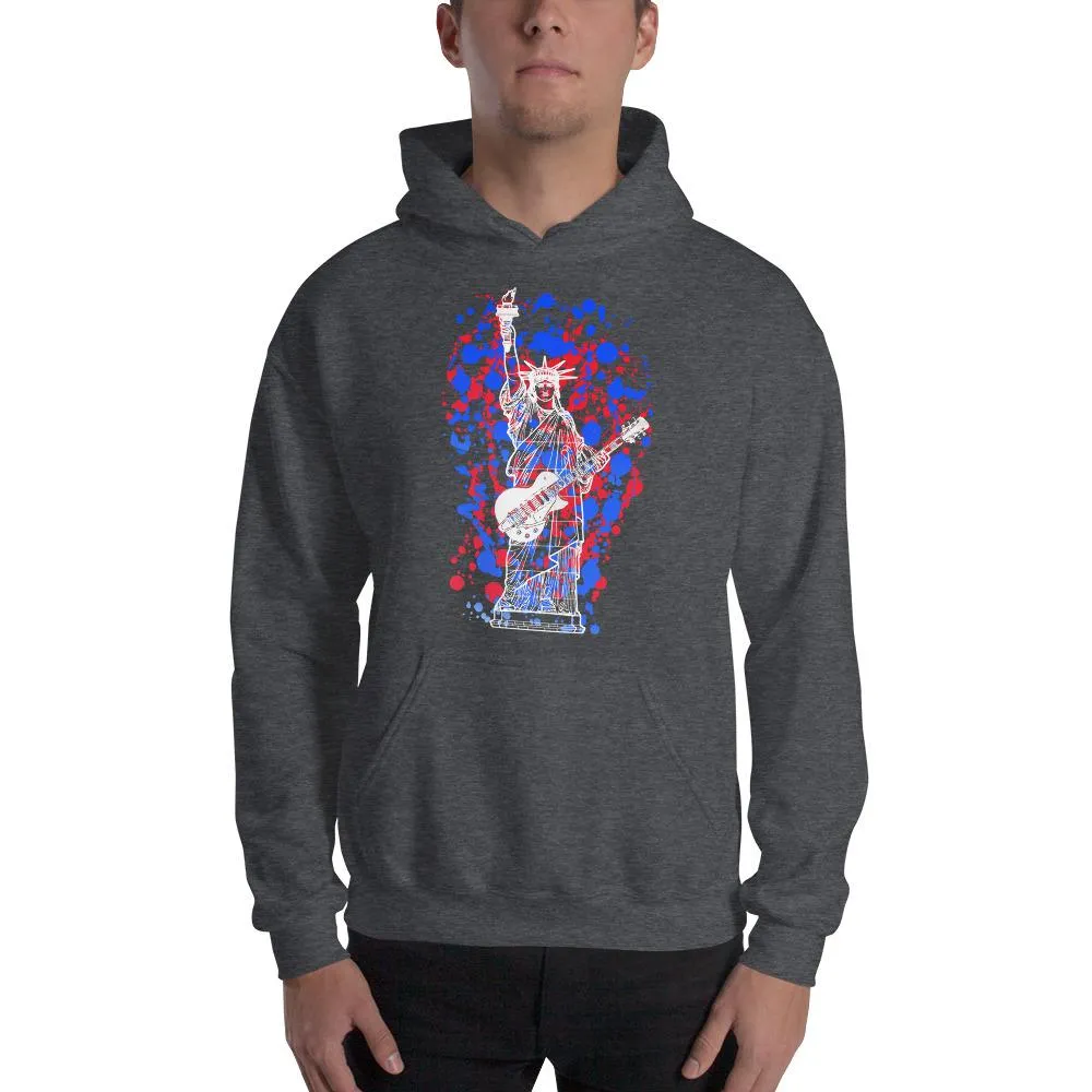 Patriotic Guitar Hoodie "Our Rocker of Liberty" by Axe Dr. Apparel