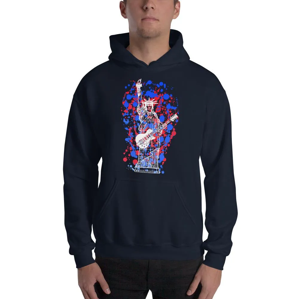 Patriotic Guitar Hoodie "Our Rocker of Liberty" by Axe Dr. Apparel