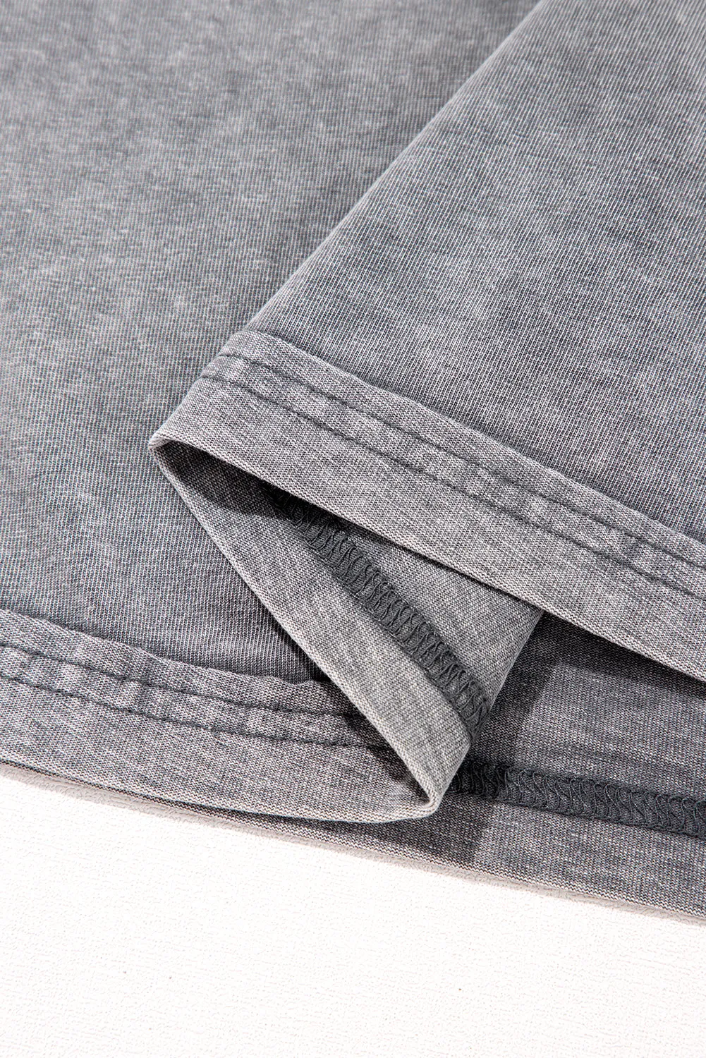 Philippine Gray Mineral Wash Half Sleeve Boyfriend Vintage T Shirt