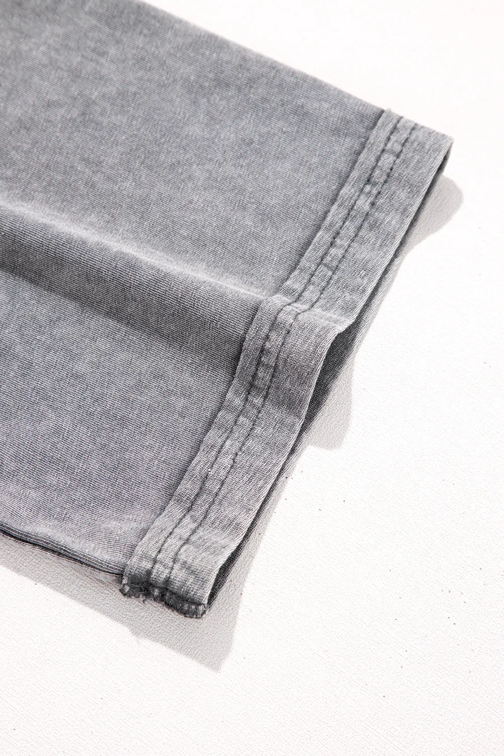 Philippine Gray Mineral Wash Half Sleeve Boyfriend Vintage T Shirt