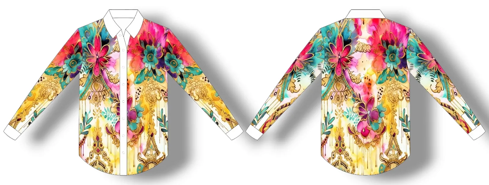 Pink & Gold Flowers Arena Shirt