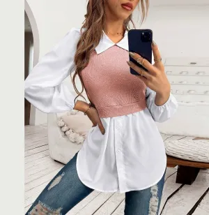 Pink Towfer Detail Shirt