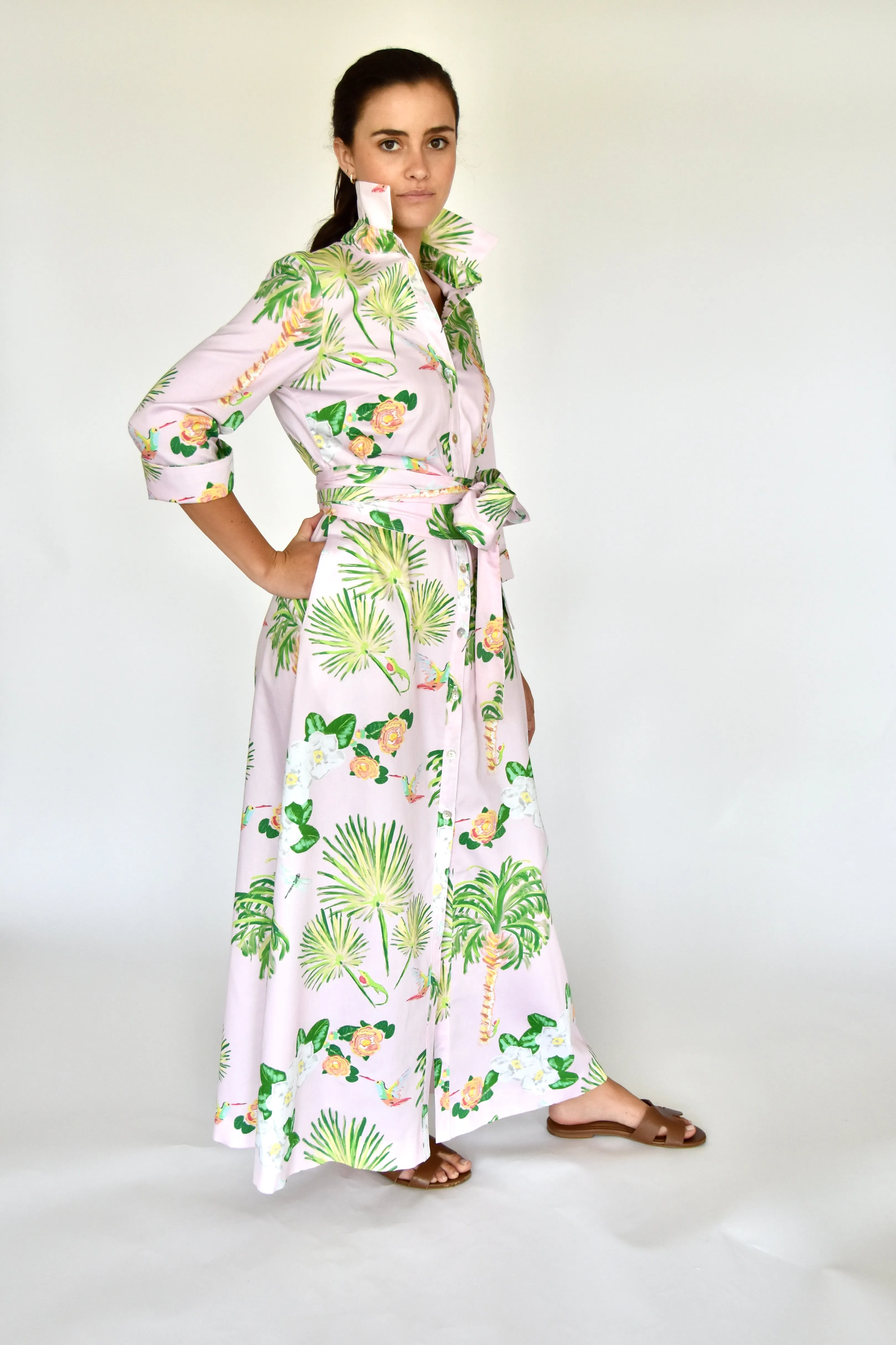 Pink Tropical Huntington Maxi Dress
