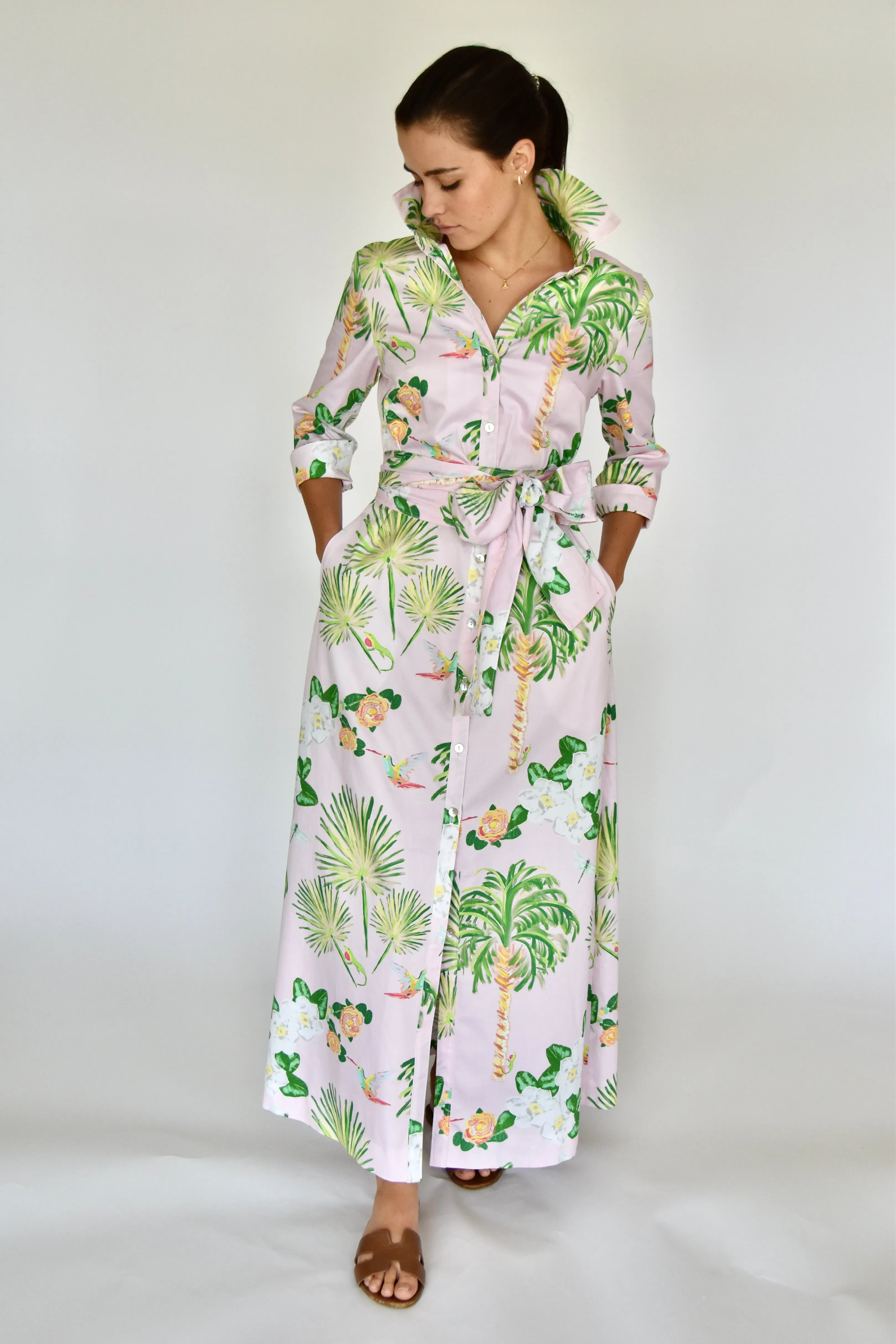 Pink Tropical Huntington Maxi Dress