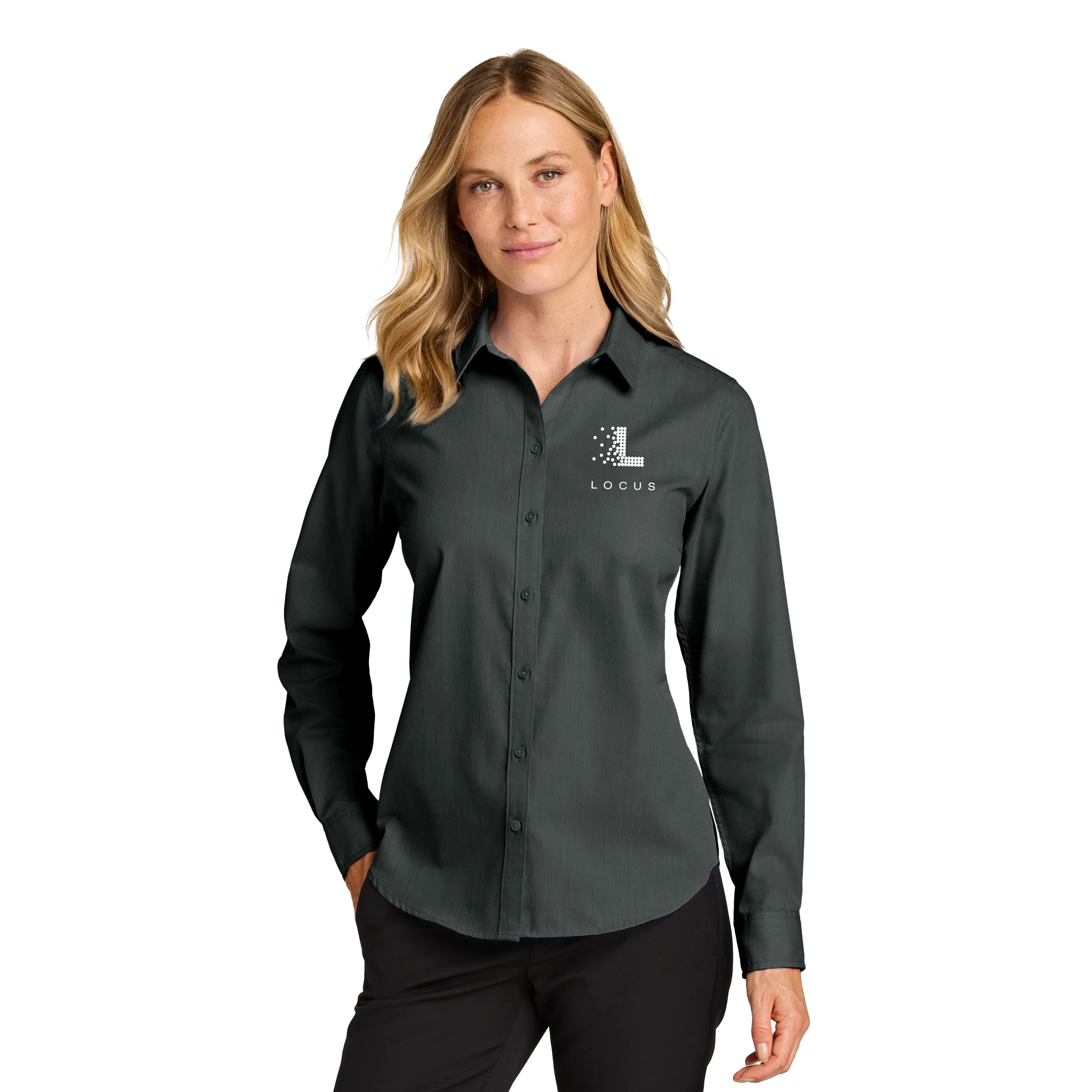 Port Authority - Ladies Long Sleeve Nailhead Easy Care Shirt. LW816.
