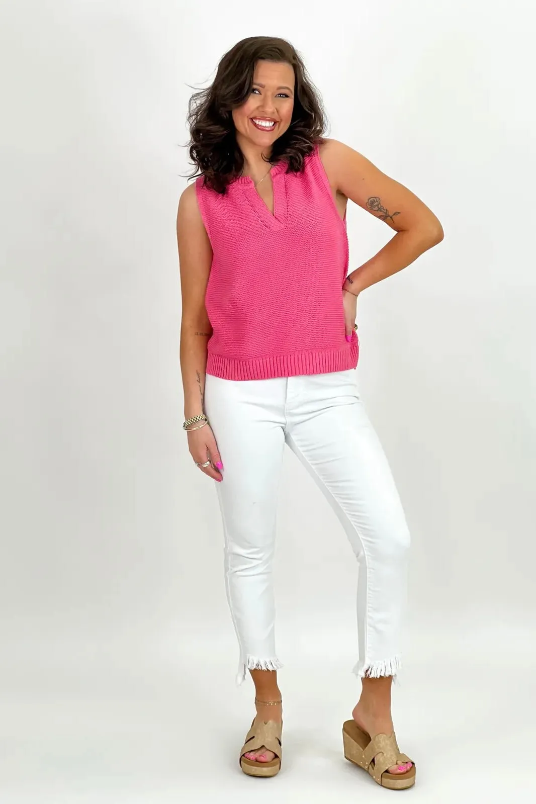 Punch Texture Knit Tank Top