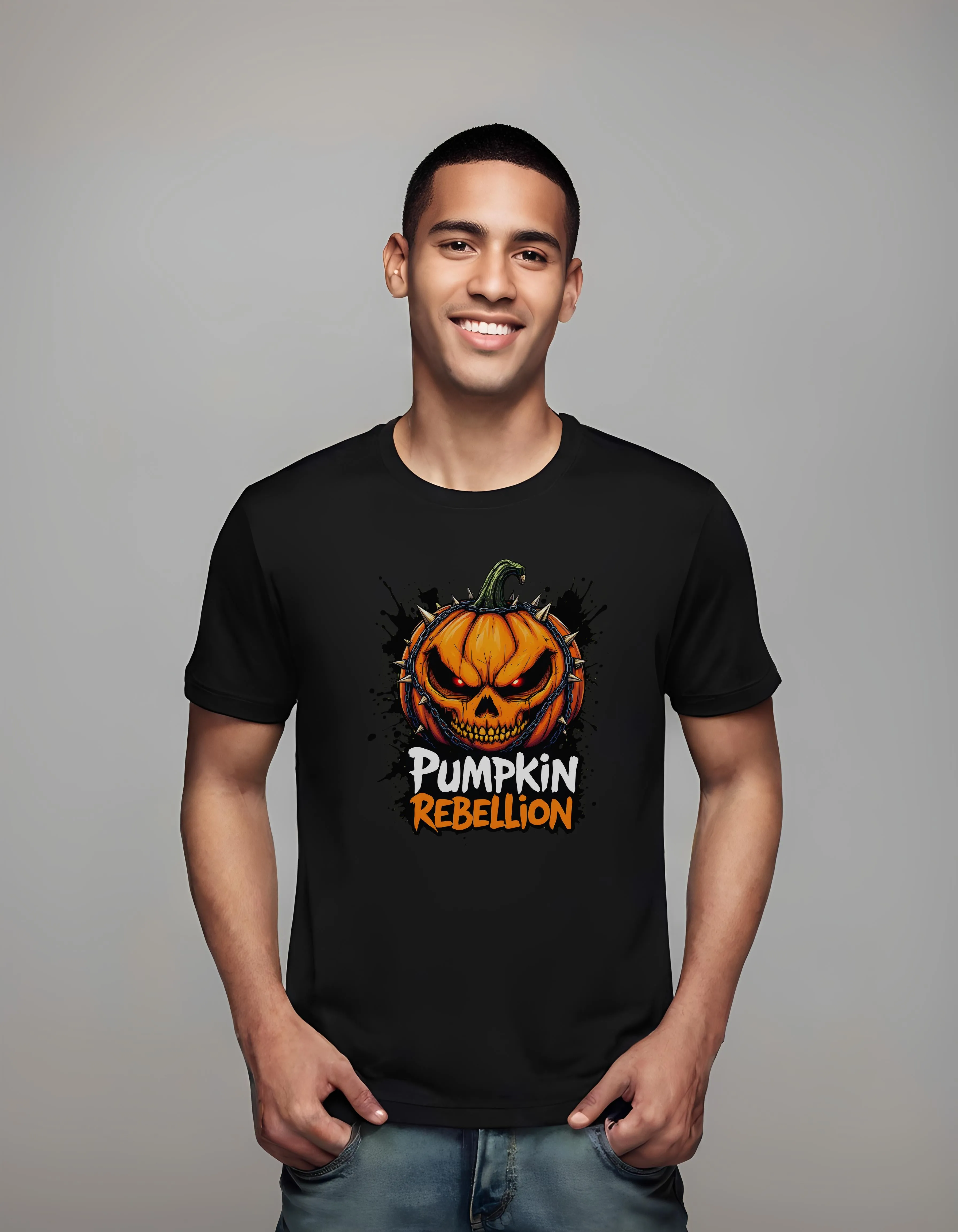 Punk Rebellion Pumpkin Design | Classic T-Shirt (Unisex)