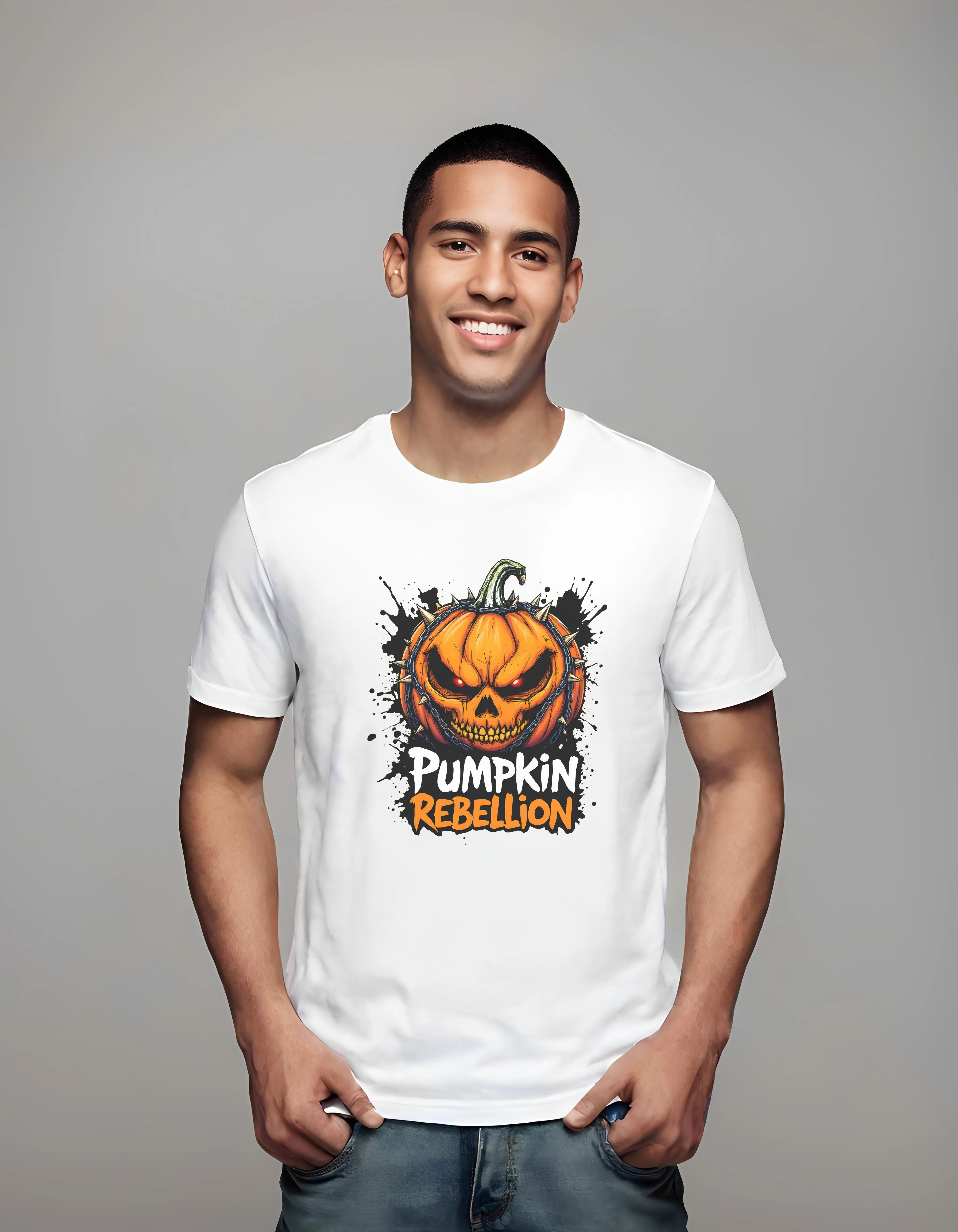 Punk Rebellion Pumpkin Design | Classic T-Shirt (Unisex)