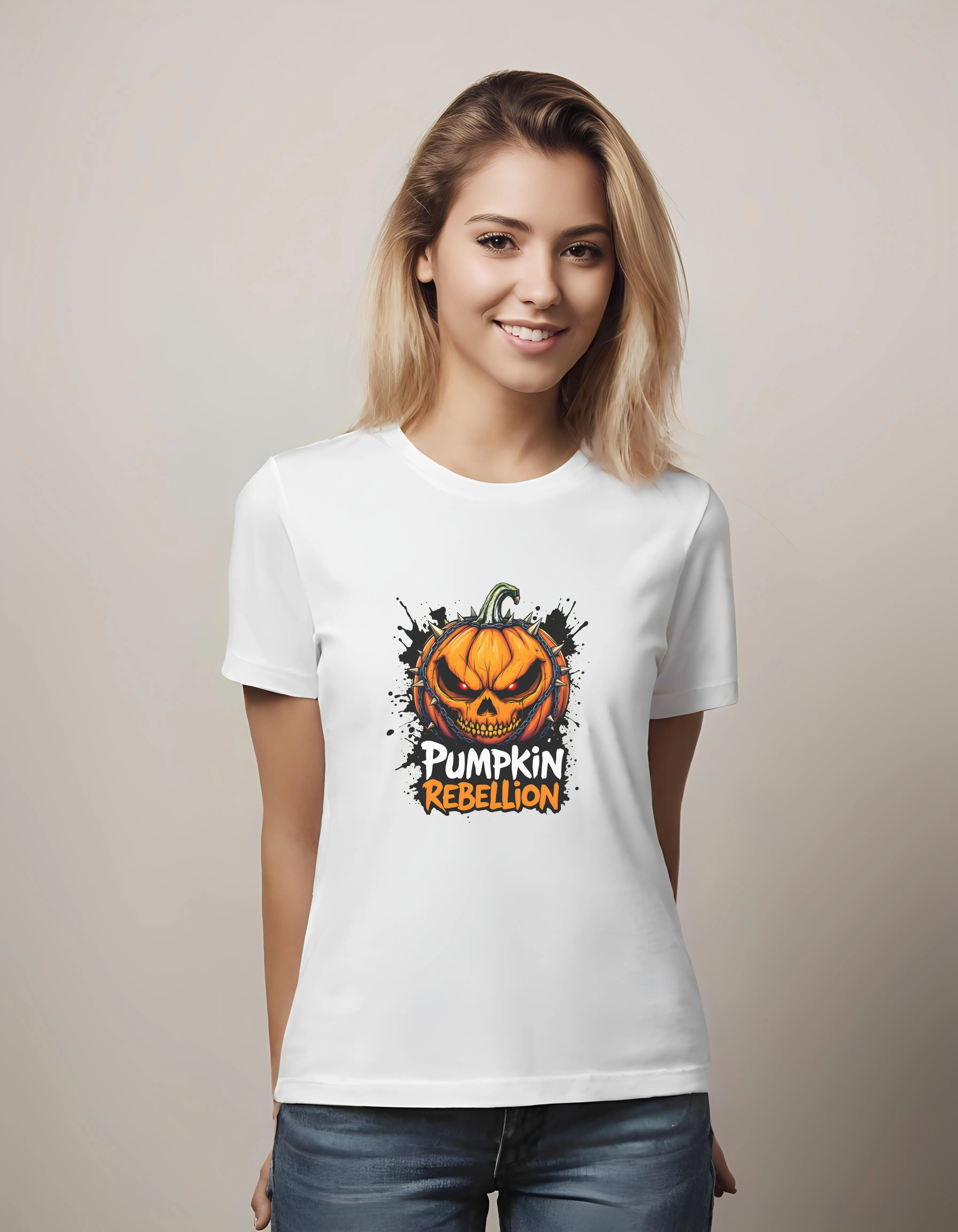 Punk Rebellion Pumpkin Design | Classic T-Shirt (Unisex)