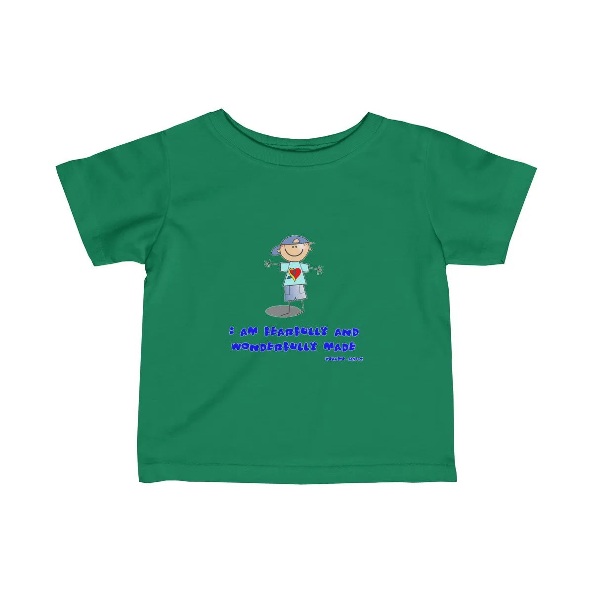 "Wonderfully Made" Down Syndrome Boy Infant Fine SS Jersey Tee