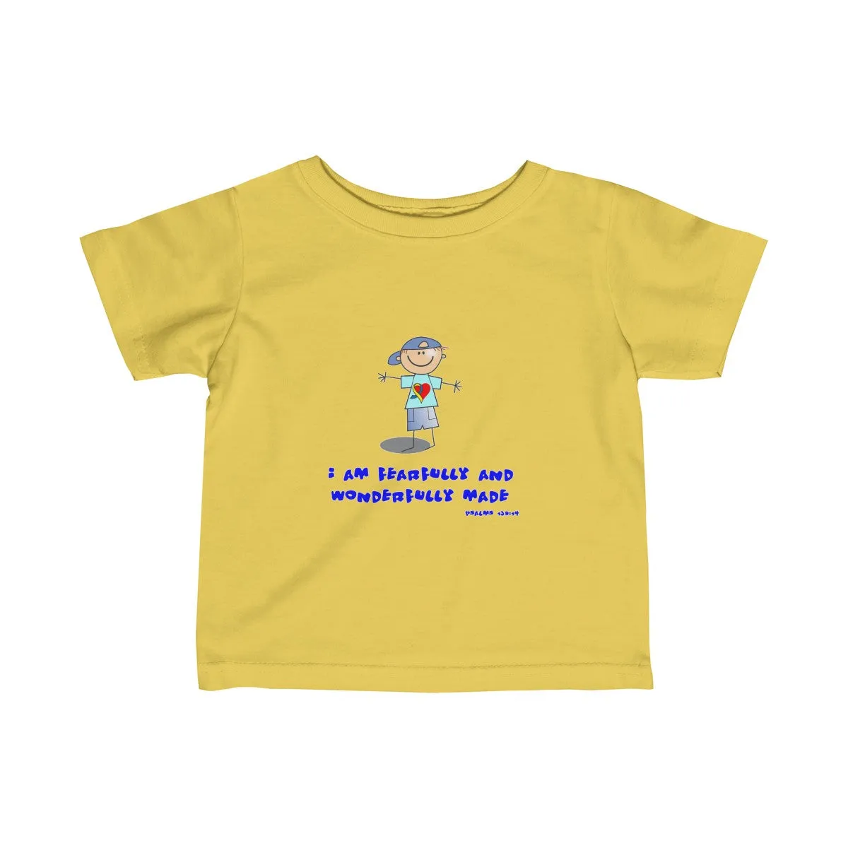 "Wonderfully Made" Down Syndrome Boy Infant Fine SS Jersey Tee