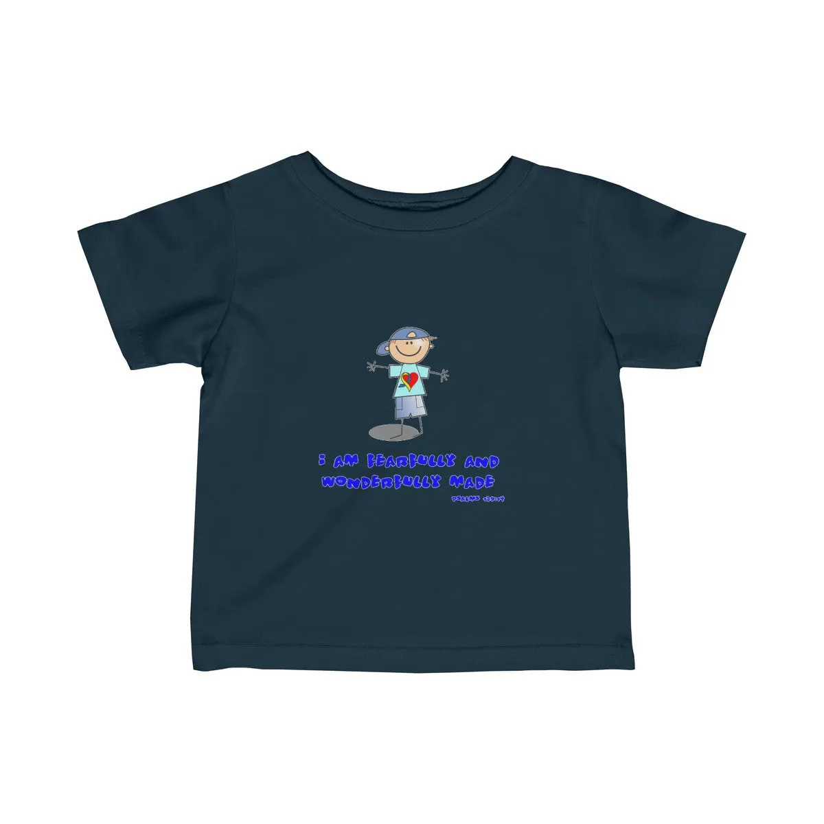 "Wonderfully Made" Down Syndrome Boy Infant Fine SS Jersey Tee
