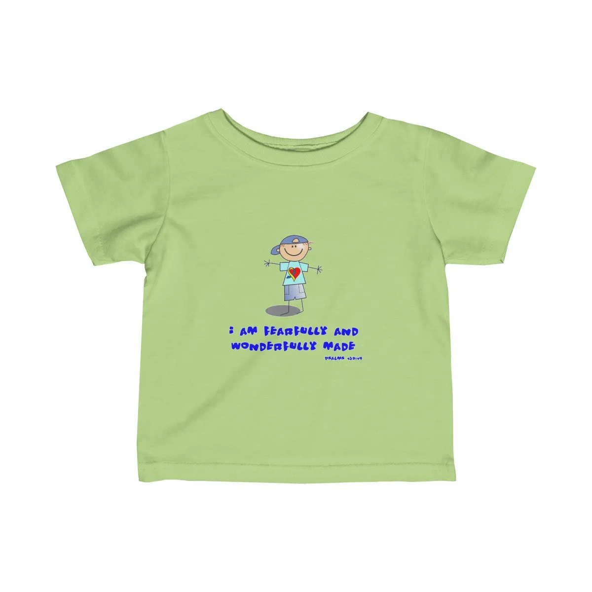 "Wonderfully Made" Down Syndrome Boy Infant Fine SS Jersey Tee