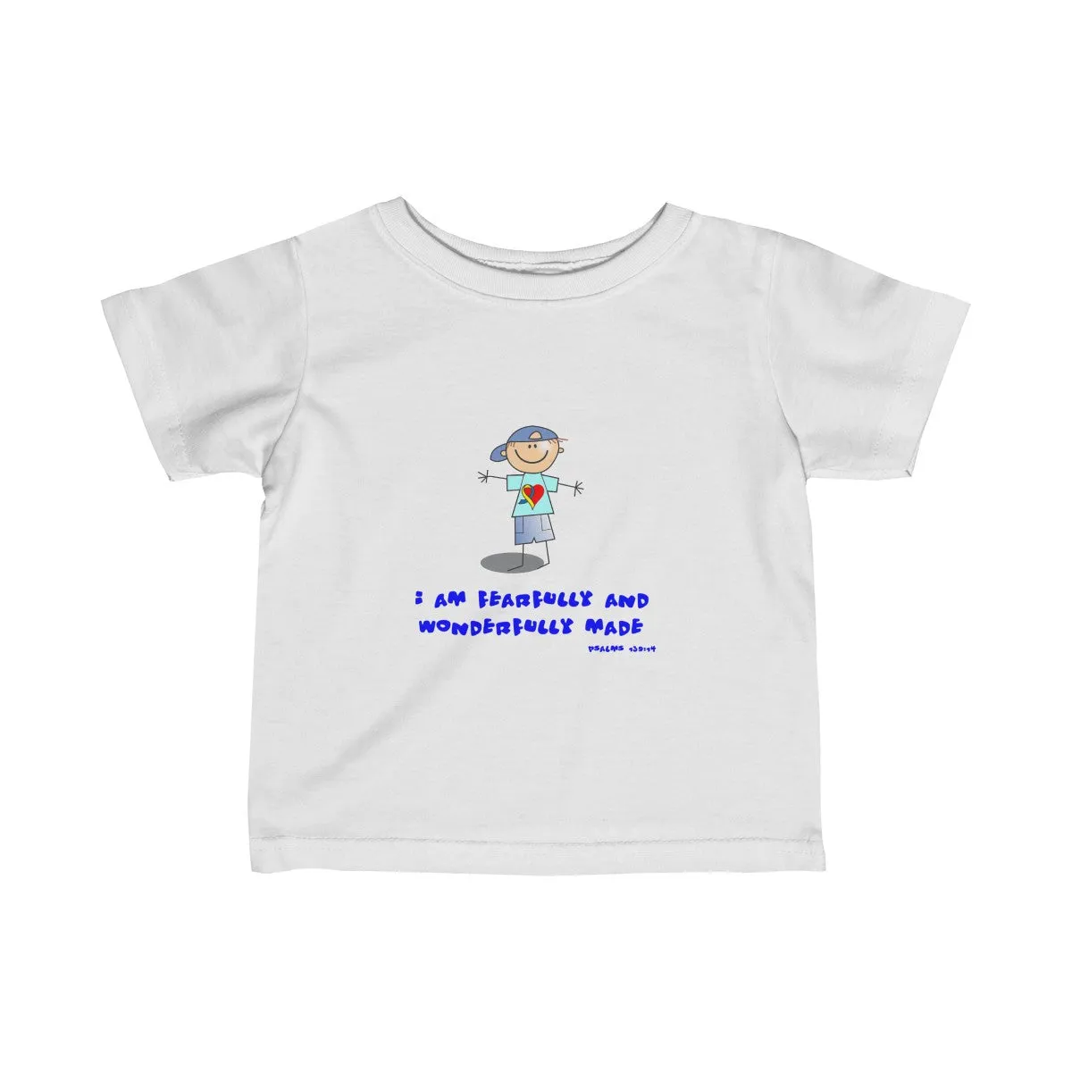 "Wonderfully Made" Down Syndrome Boy Infant Fine SS Jersey Tee