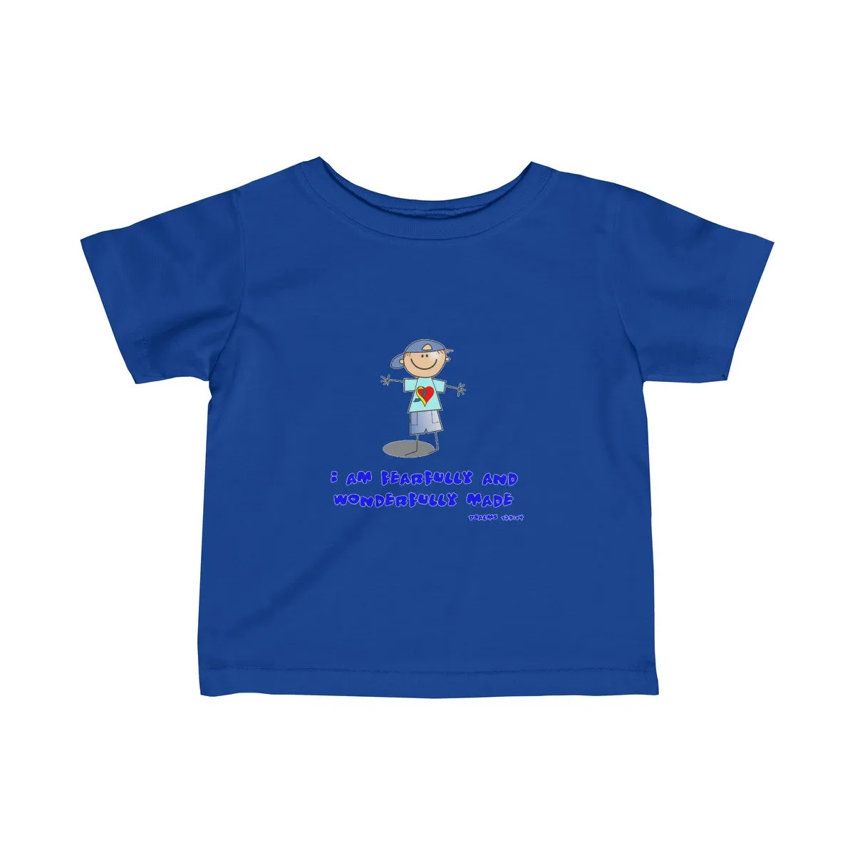 "Wonderfully Made" Down Syndrome Boy Infant Fine SS Jersey Tee